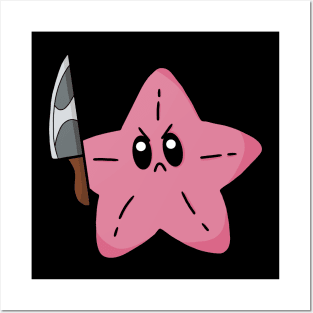 Angry starfish with knife! Posters and Art